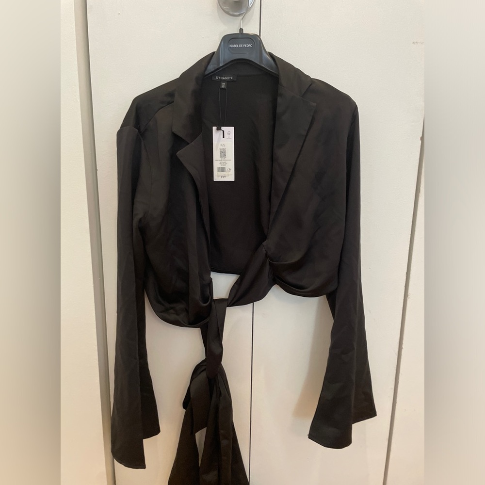 Dynamite Women's Black Tie-Front Blazer
